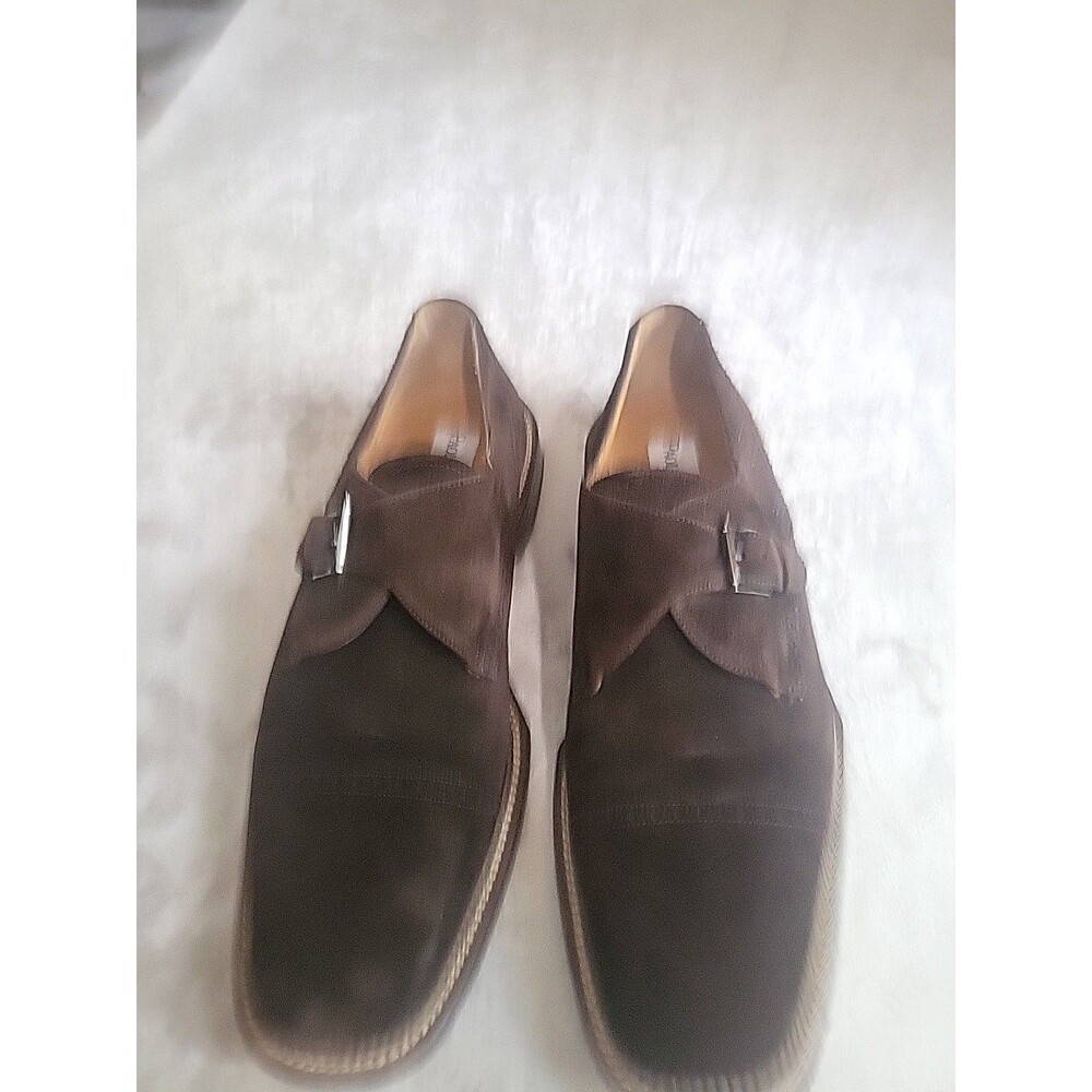 Paolo de Marco Loafer Men's Size 13 Brown  Suede Leather Buckle Strap Loafers